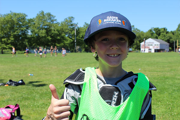 Lacrosse player giving the thumbs up