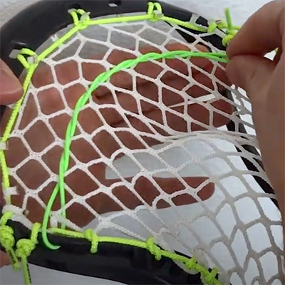 Lacrosse head - threading the Shooter String