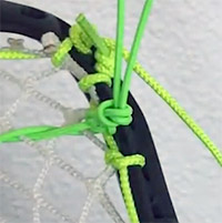 Double Overhand Knot for lax shooter string